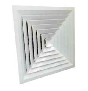 Square Ducted Air Conditioning Outlets Airflow Distribution