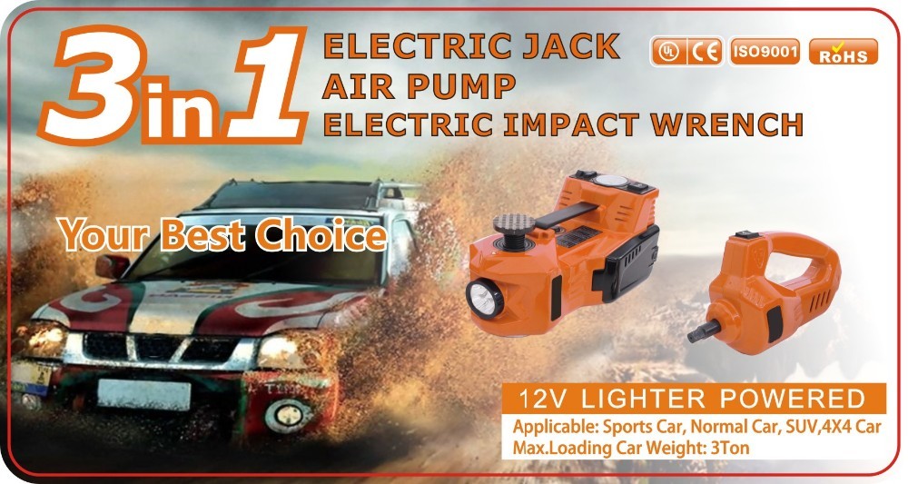 12v Electric Car Jack Kit , 150W Car Repair Tool Kit 450mm Height