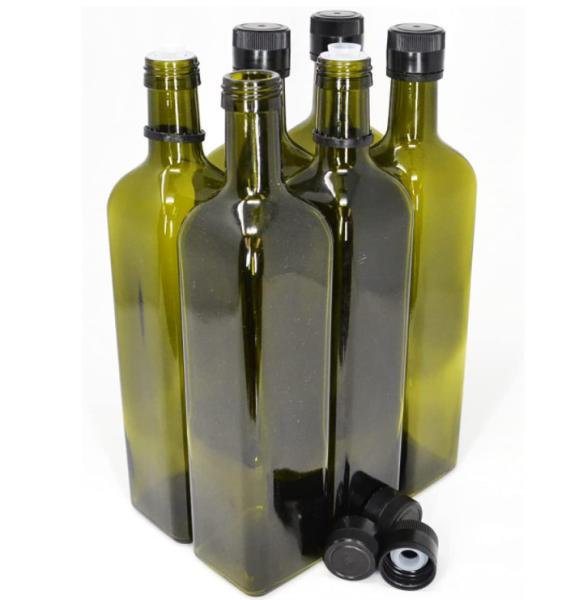 Cooking Oil Sauce Vinegar Glass Bottle with Cork Lid 375ml 500ml 750ml Black