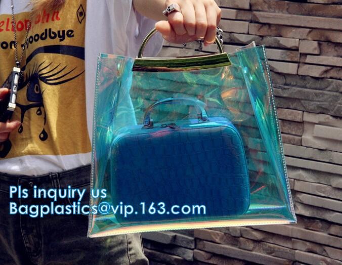 customized clear pvc tote bag handbag, Trendy Lady Handbags with Zipper Handle Shoulder Tote Bag, Envelope Clutch Bag Ha