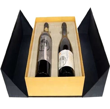 CMYK Luxury Gift Box Double Door Box 1Pcs 2Pcs Glass Bottle For Wine Olive Oil