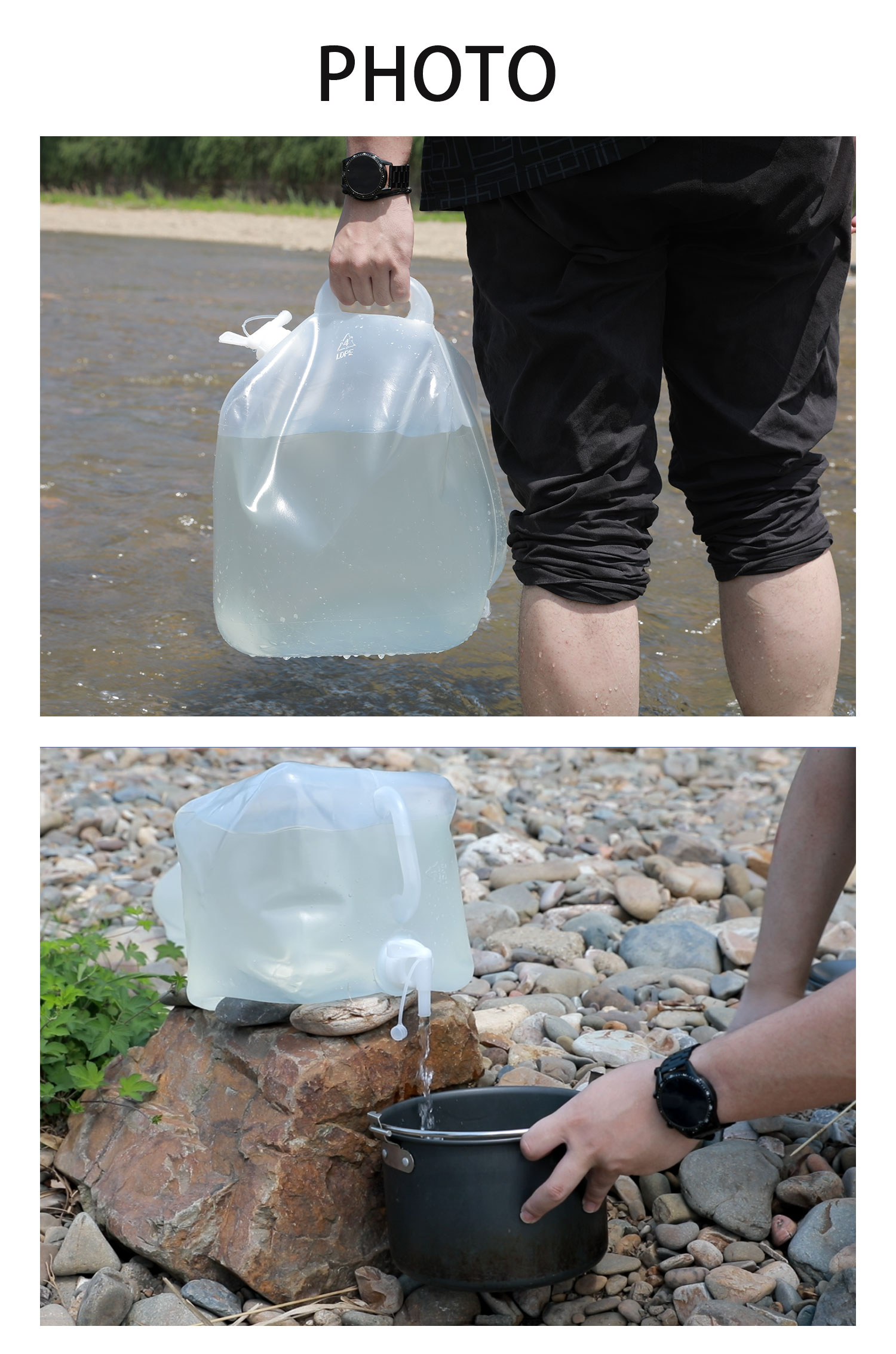 Custom Size Accepted 20L Outdoor Collapsible Jerry Can Water Container With Plastic Tap