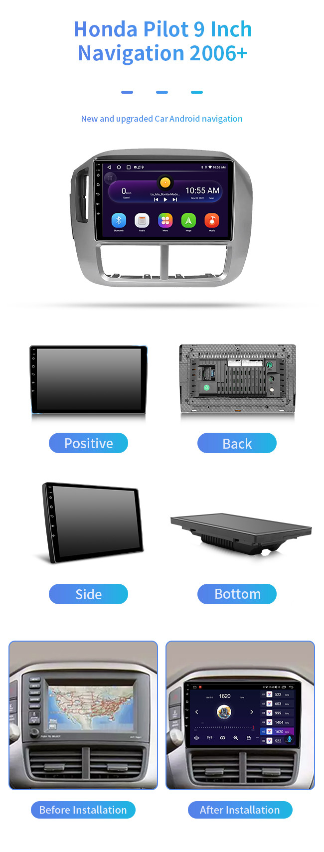 8-Core For Honda Pilot 2006+ 4G WiFi integrated computer Bluetooth Car Navigation