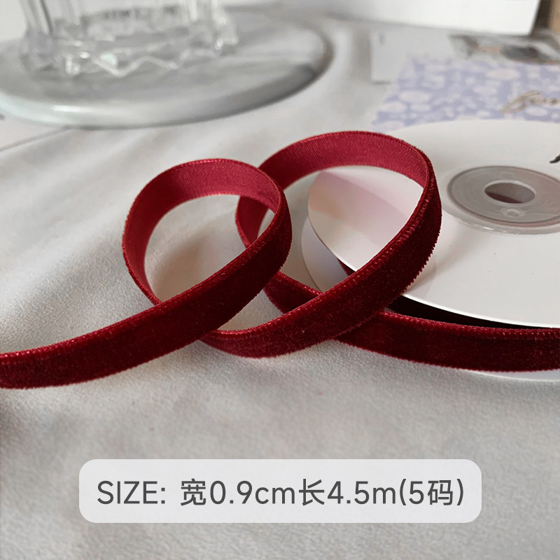 38mm Double Faced Velvet Ribbon 3.8cm Dark Red Velvet Ribbon