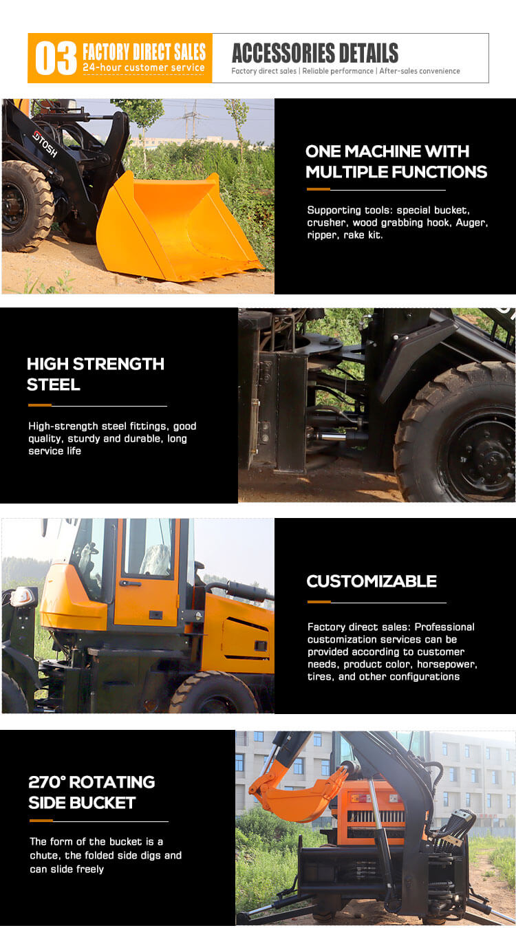 HQ-WZ-8-12 HUAQI Earthmoving Machinery 2.2 Ton Wheel Loader for Smooth Operation