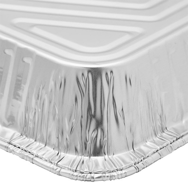 Rectangular Disposable Aluminum Foil Packing Box Pizza Pan Steam Table With Lid