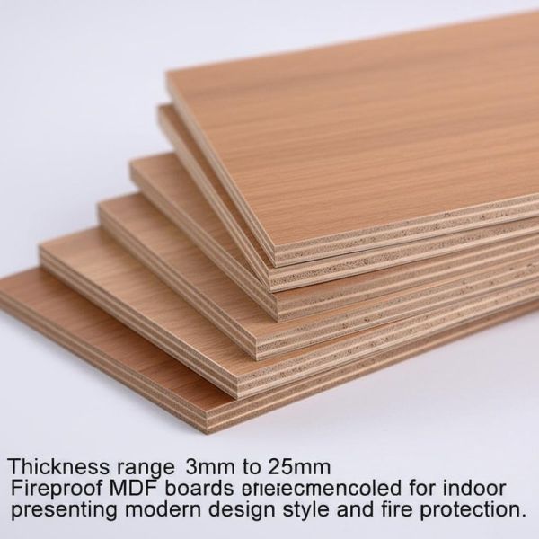 Quality Thickness range 3mm to 25mm Fireproof MDF boards developed for indoor presenting modern design style and fire protection for sale