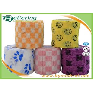 Printed Veterinary elastic Non Woven Cohesive Bandage with various patterns