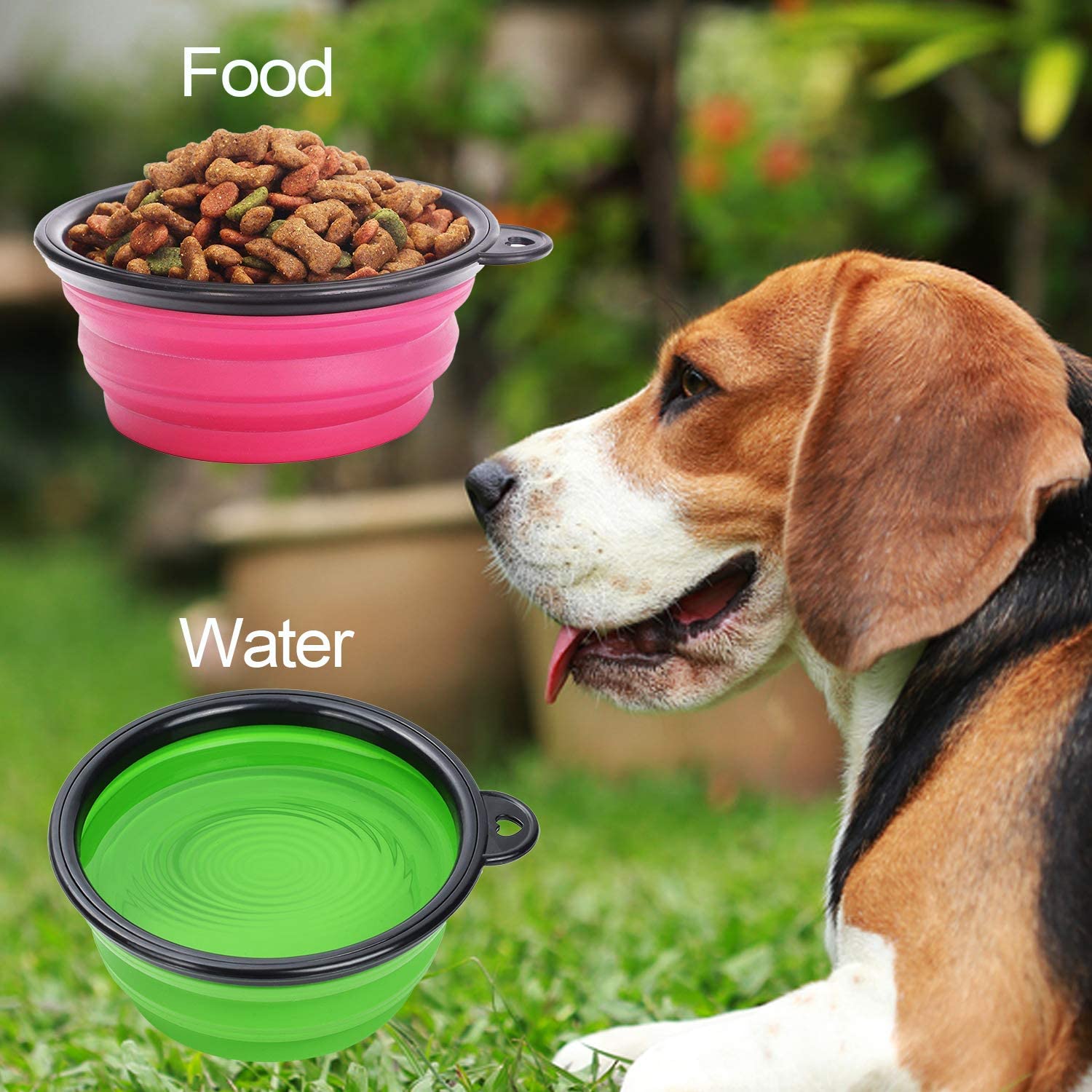 Silicone Collapsible Pet Feeder Bowls for Dogs Cats Small Animals Rounded Portable Water