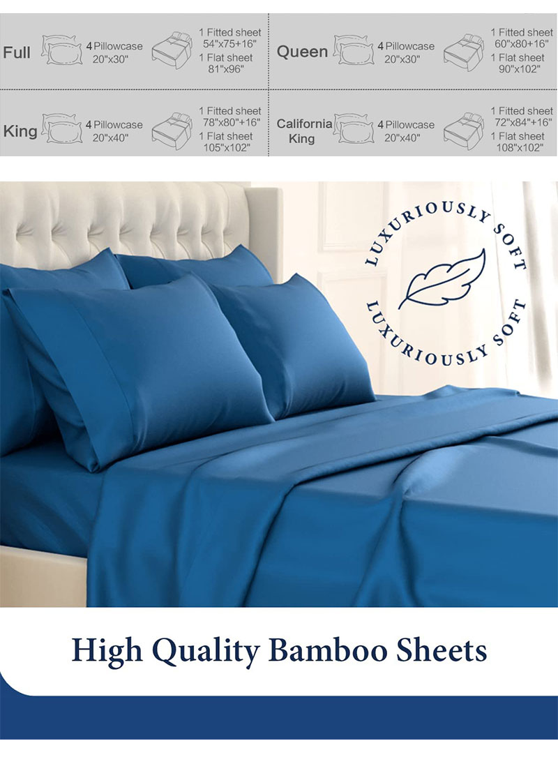 600TC Egyptian Cotton Home Bed Sheet Set with Customized Size Fitted Sheet and Cooling Flat Sheet