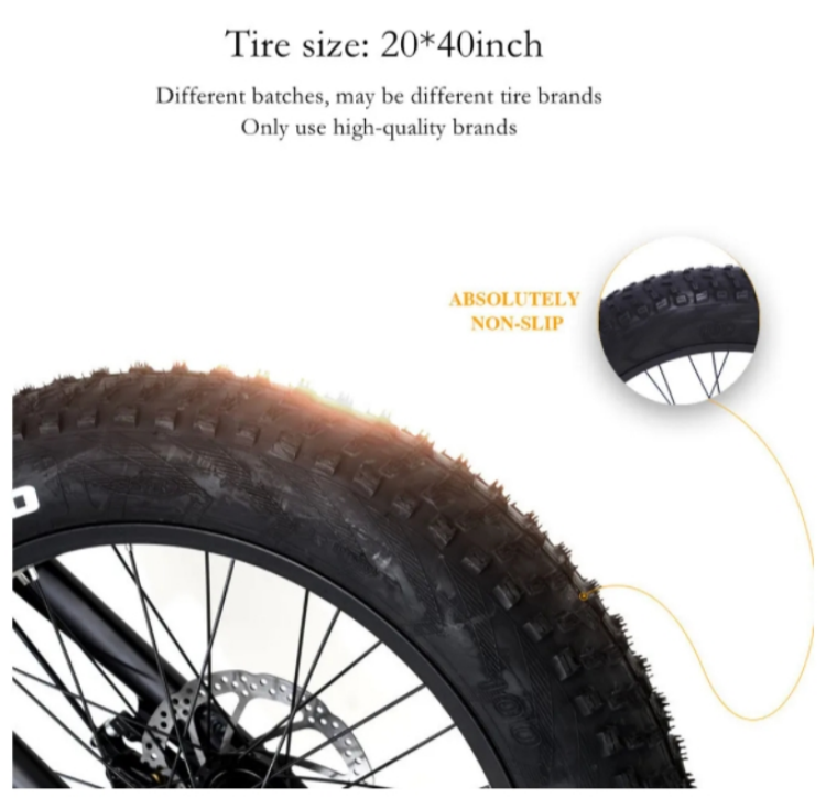 20 Inch Fat Tire Foldable Electric Bike 750W 48V 7 Speed 17AH Battery Capacity