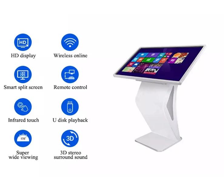Horizontal 320cd/m2 Free Stand Information Checking Kiosk