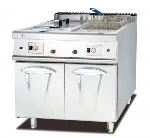 China Commercial Gas Deep Fryer With Cabinet Western Kitchen Equipment Chips Fryer on sale