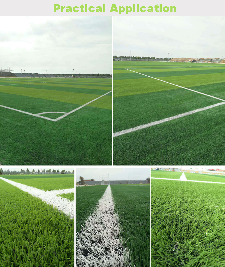 Artifical Football Synthetic Grass / 50mm Pile Fake Grass Soccer Field