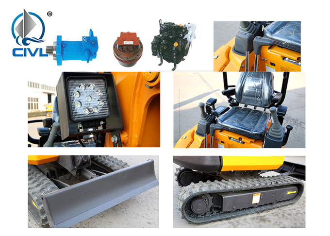 10 Kw Engine Excavator / 1.6 Ton Hydraulic Crawler Tailless Excavator