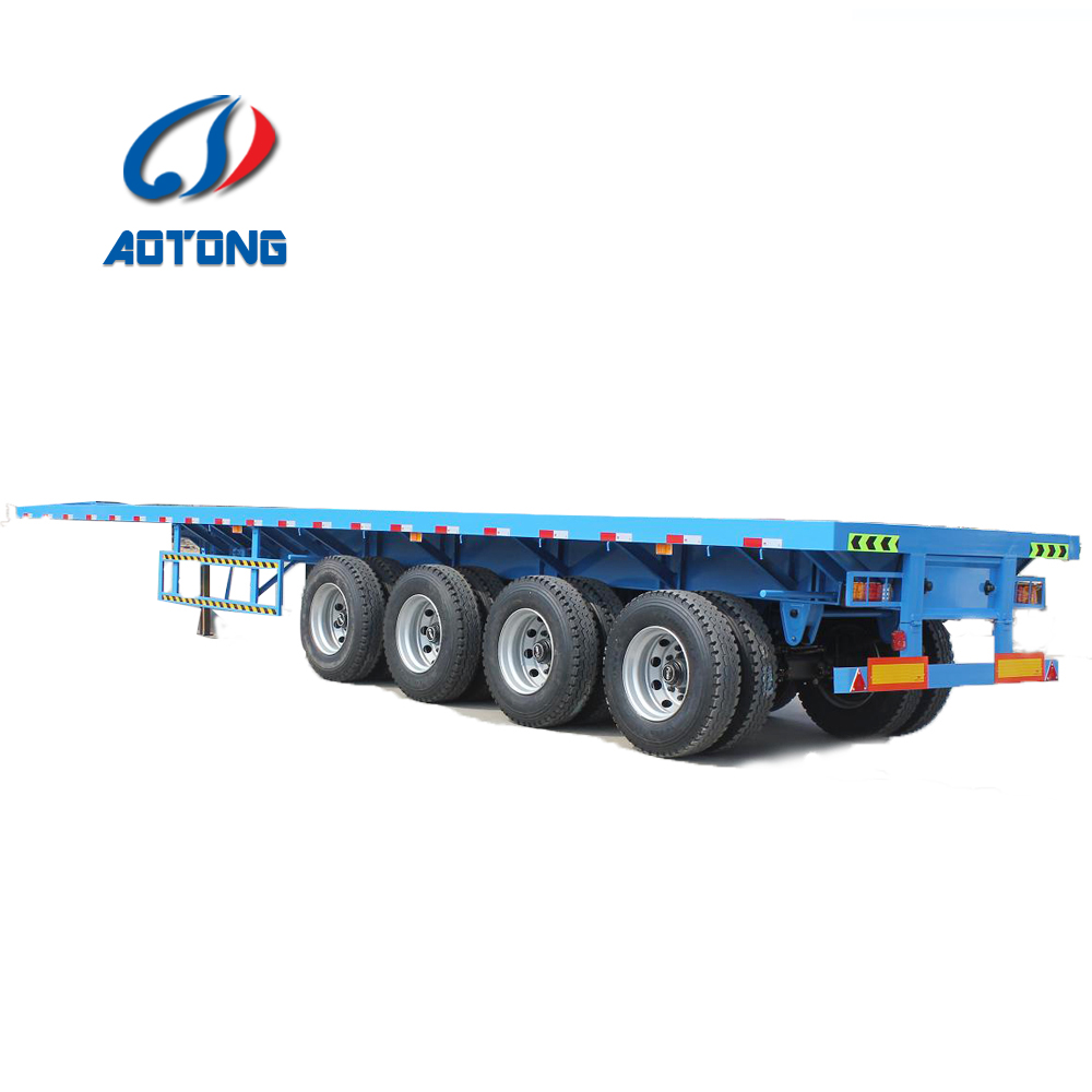 Japan Market Semi Truck Flatbed Trailer with 80T Max Payload and Hydraulic Ladder