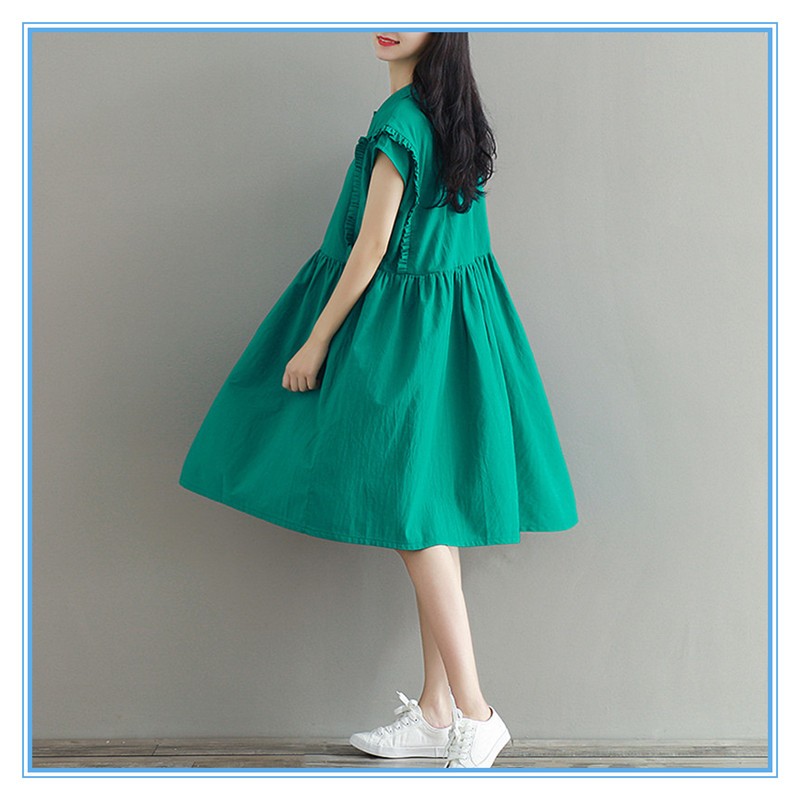 Fashion Loose Style Casual Women Plus Size Dresses Fat Girls Clothing