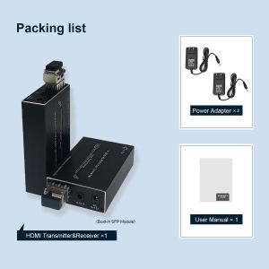 4K HDMI Video Over Fiber Extender with External Audio Single Mode Transmitter &