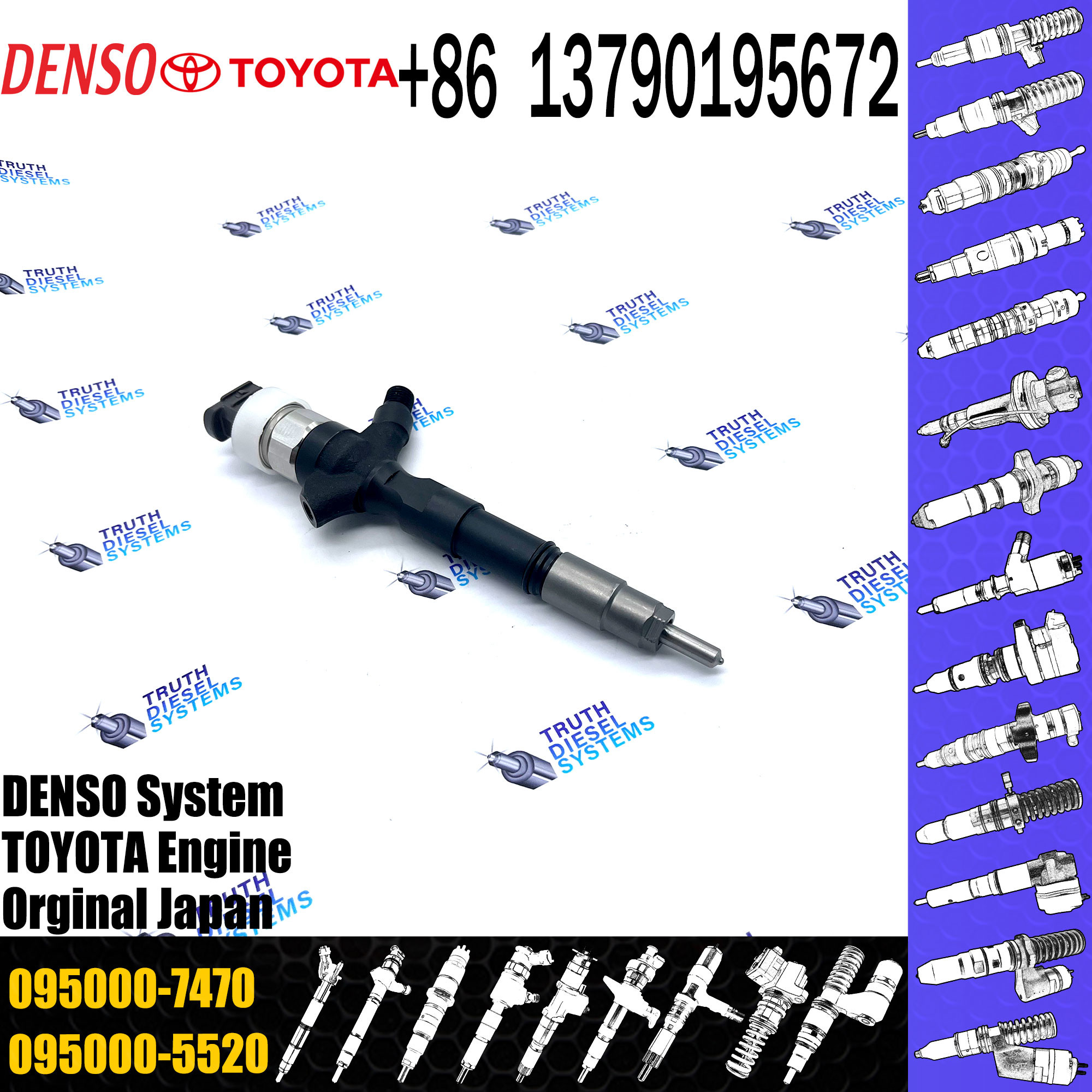 Diesel common rail injector 095000 7470 0950007470 095000-7470 for diesel injector