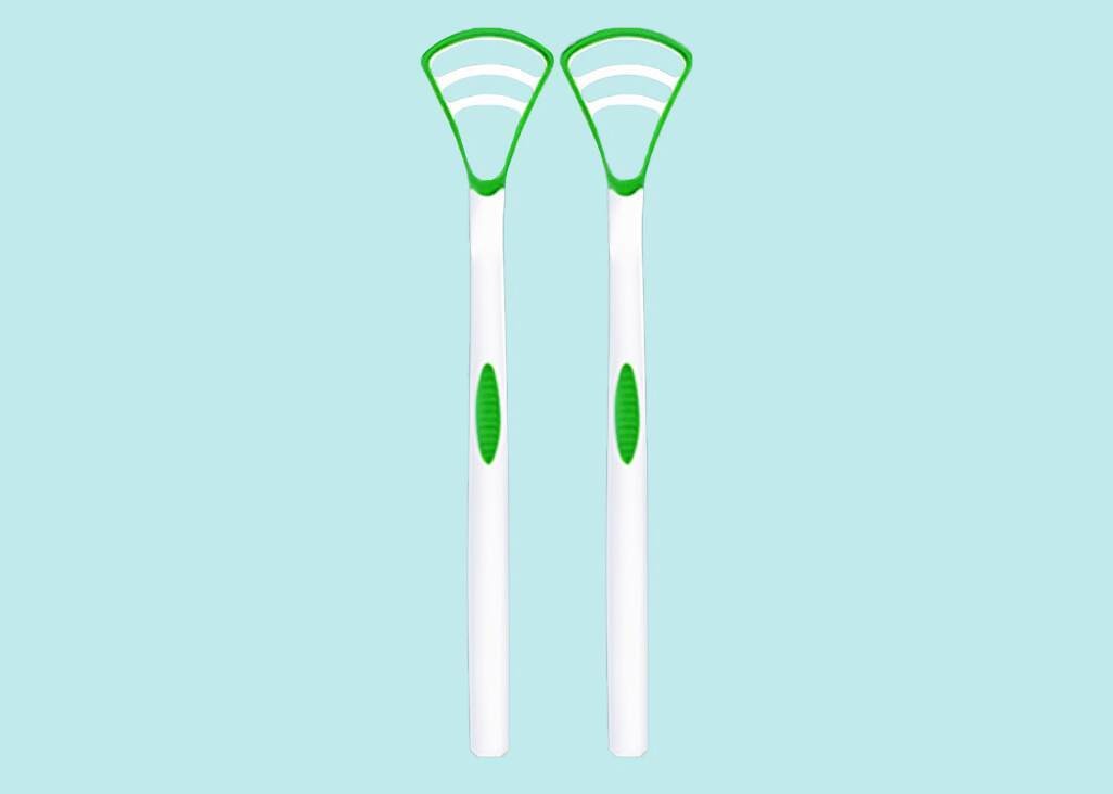 Silicone Plastic Tongue Cleaner Scraper For Oral Cleaning 18cm
