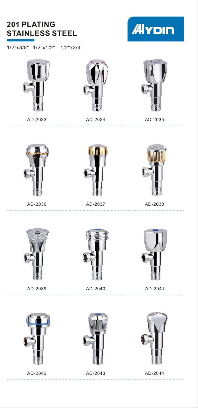 SS201 Angle Stop Faucet Toilet ODM Manual Control 10*5.5*3.5
