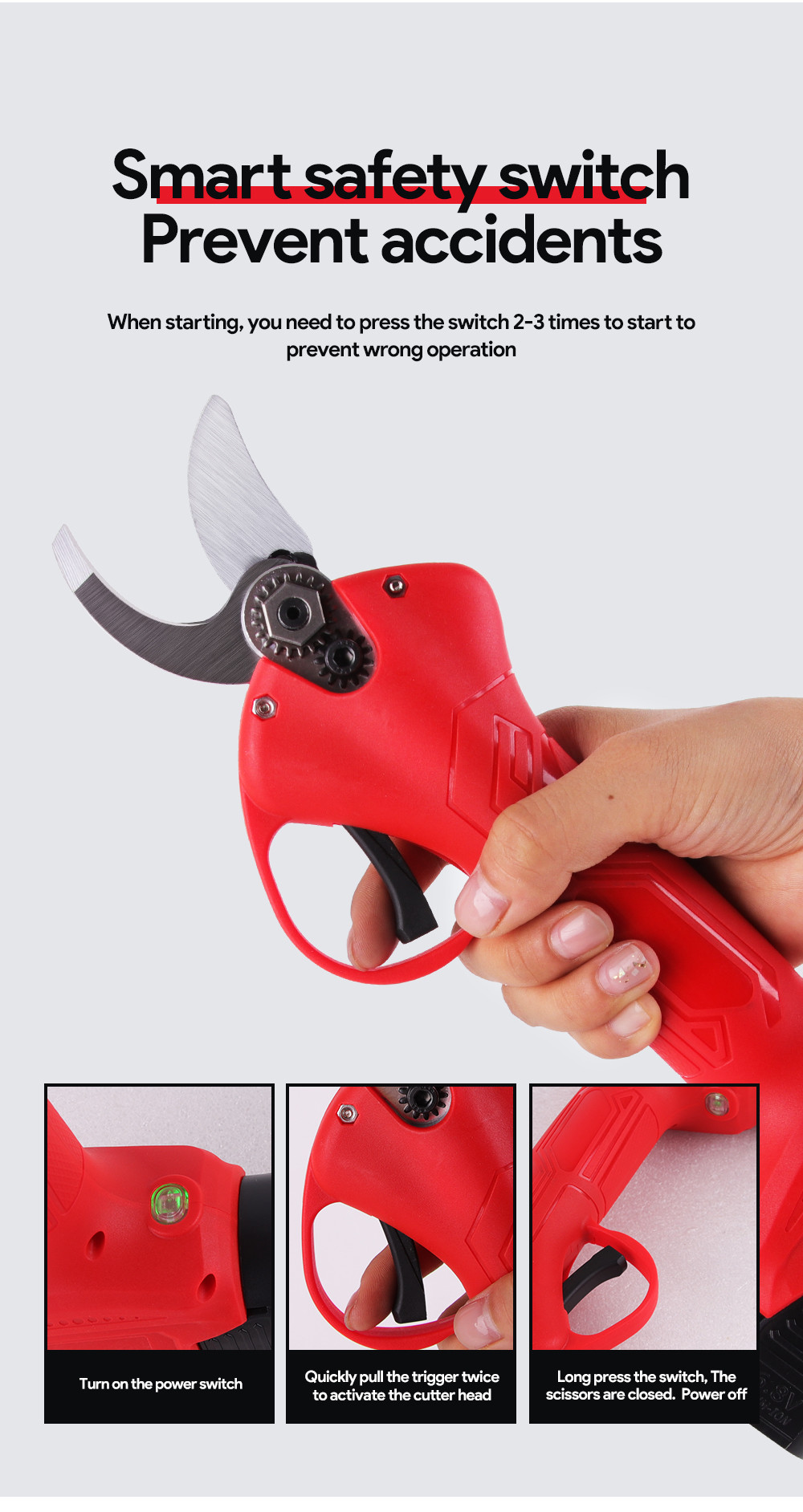 2.5CM Battery Orchard Pruner Cordless Pruner with Cheap Price 16.8V 2.5Ah
