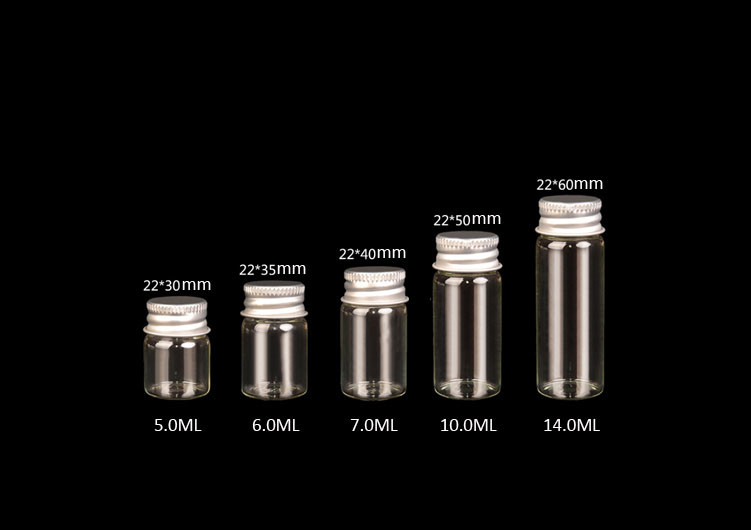 22mm 2017 Hot Sale Glass Jars Bottles with Aluminiu lid, Glass Bottles for Storage, Good Quality and Competitive Price