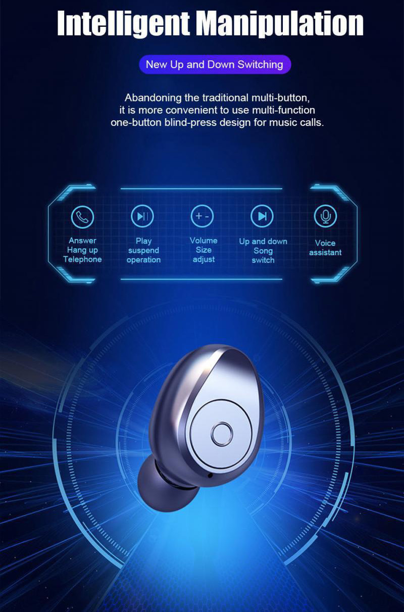 HSP Android Wireless Earphones A2DP With Mic Smart Touch CVC8.0