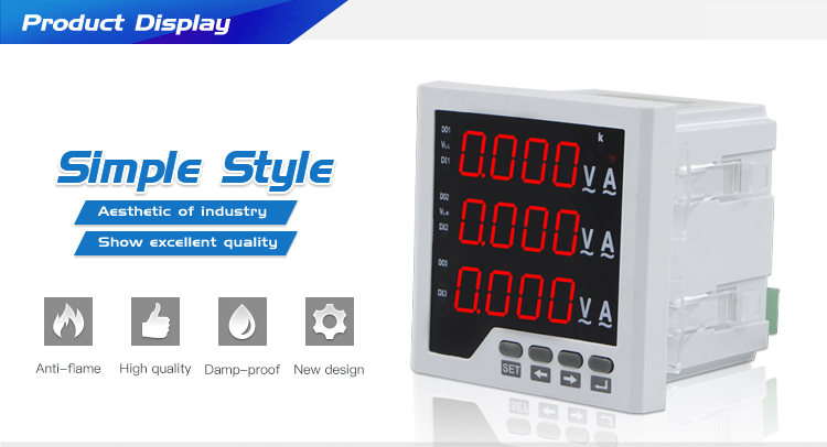 CN-3UIF33 96*96 mm Three Phase A&V&Hz Multi Combined Meter with good quality