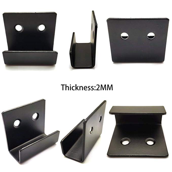 40x35mm Stainless Steel U-shaped Tile Bracket Wall Hook for Wall Display Black Silver