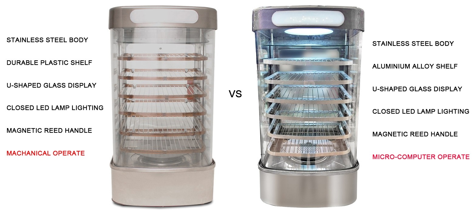 6 Layer Electric Buns Steamer Display Cabinet U - Shaped for Convenience Store