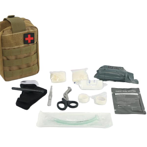 Small Travel First Aid Kit Tourniquet Israeli Bandage Chest Seal Airway Blanket