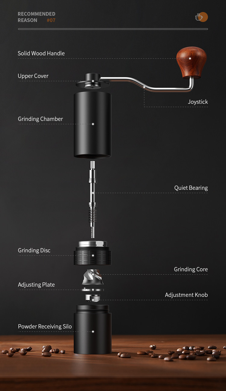 Outdoor Portable Hand Coffee Grinder Stainless Steel Manual CG301B