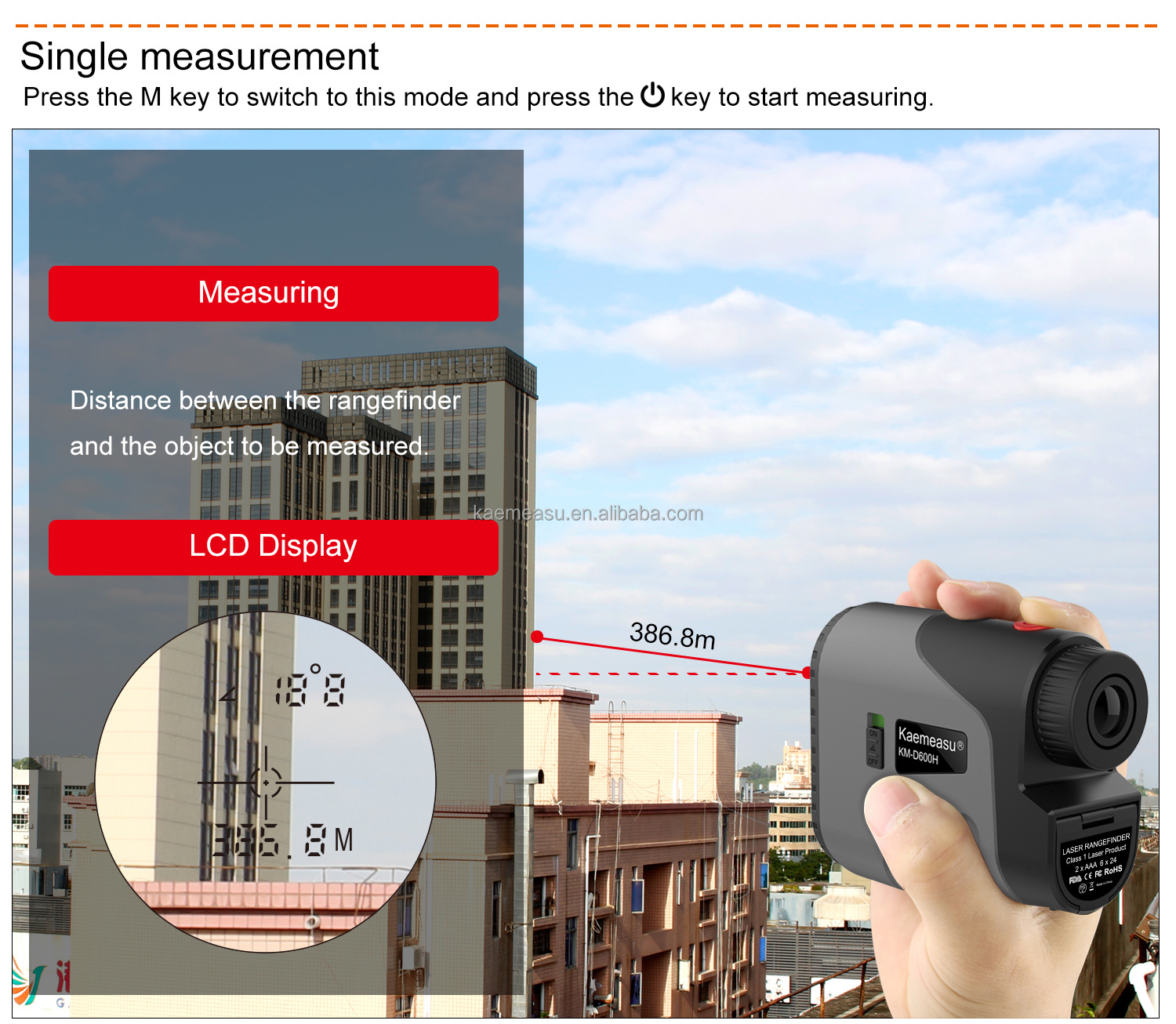 450m High Precision Rangefinder Golf Range Finder Distance Meter Laser Works Rangefinder