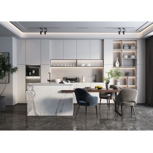 Space Efficient Lacquered Modern Kitchen Cabinets Customized Design Flat Pack
