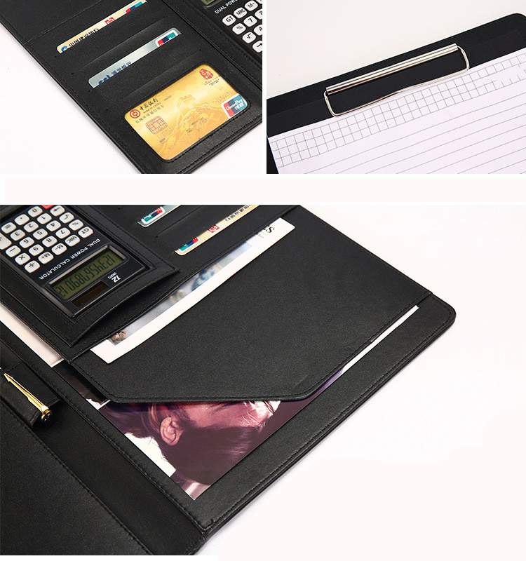 Waterproof Document Leather Business Portfolio Washable Multiscene Custom Logo
