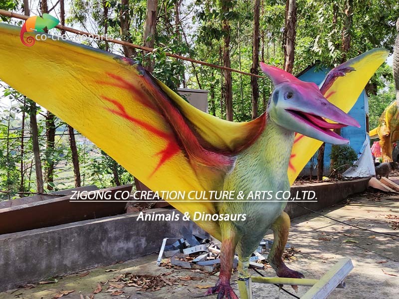ISO 110VAC Realistic Dinosaur Animatronic Pterosaur Playground Equipment