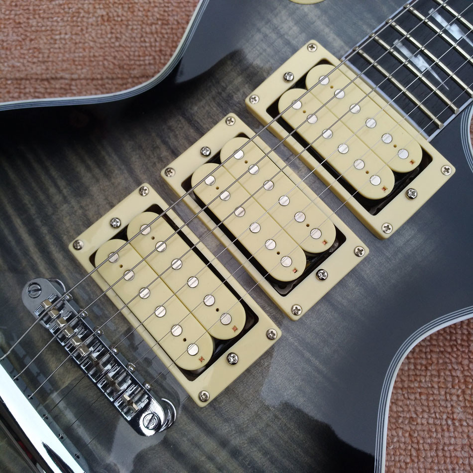 New high-quality custom LP electric guitar with Humbucker*3 pickups, Ebony fingerboard Flame Maple Top guitar, free ship