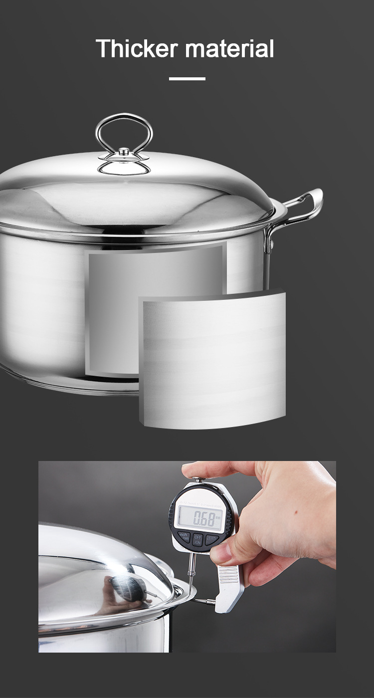 Multifunction Large Capacity Kitchen Cookware Pot 3 Pieces Stainless Steel Ollas Soup Pot Set Cookware Set