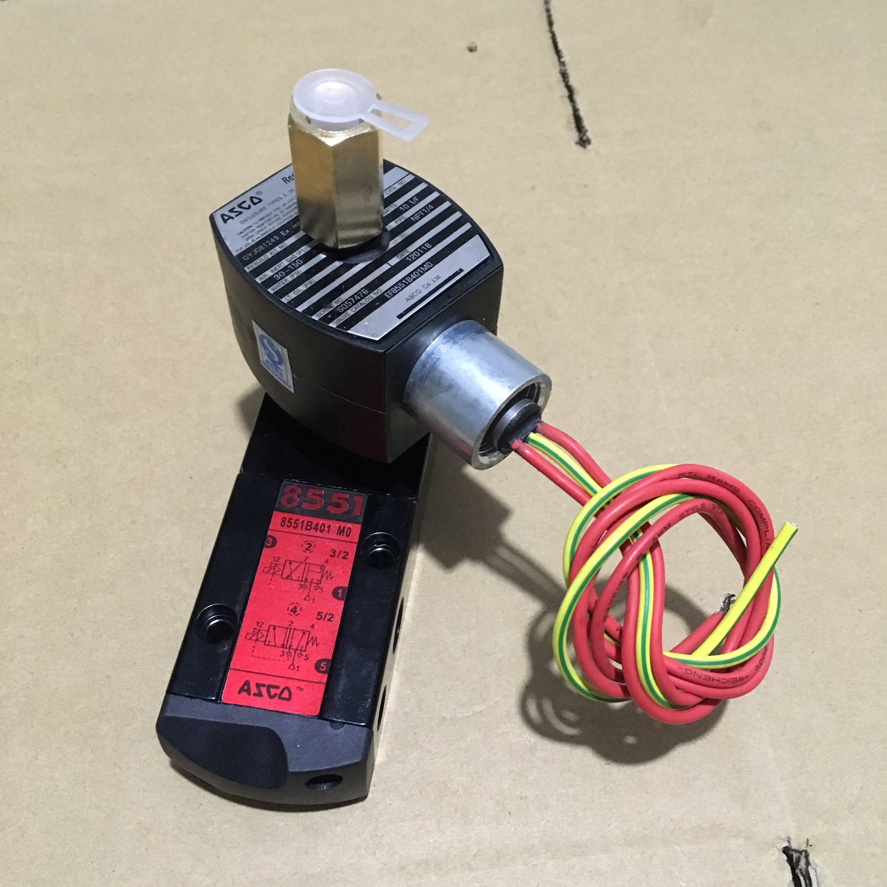 ASCO EF551B402MO 551Series 3/2~5/2 Explosion Proof G1/4 Single Solenoid Valves