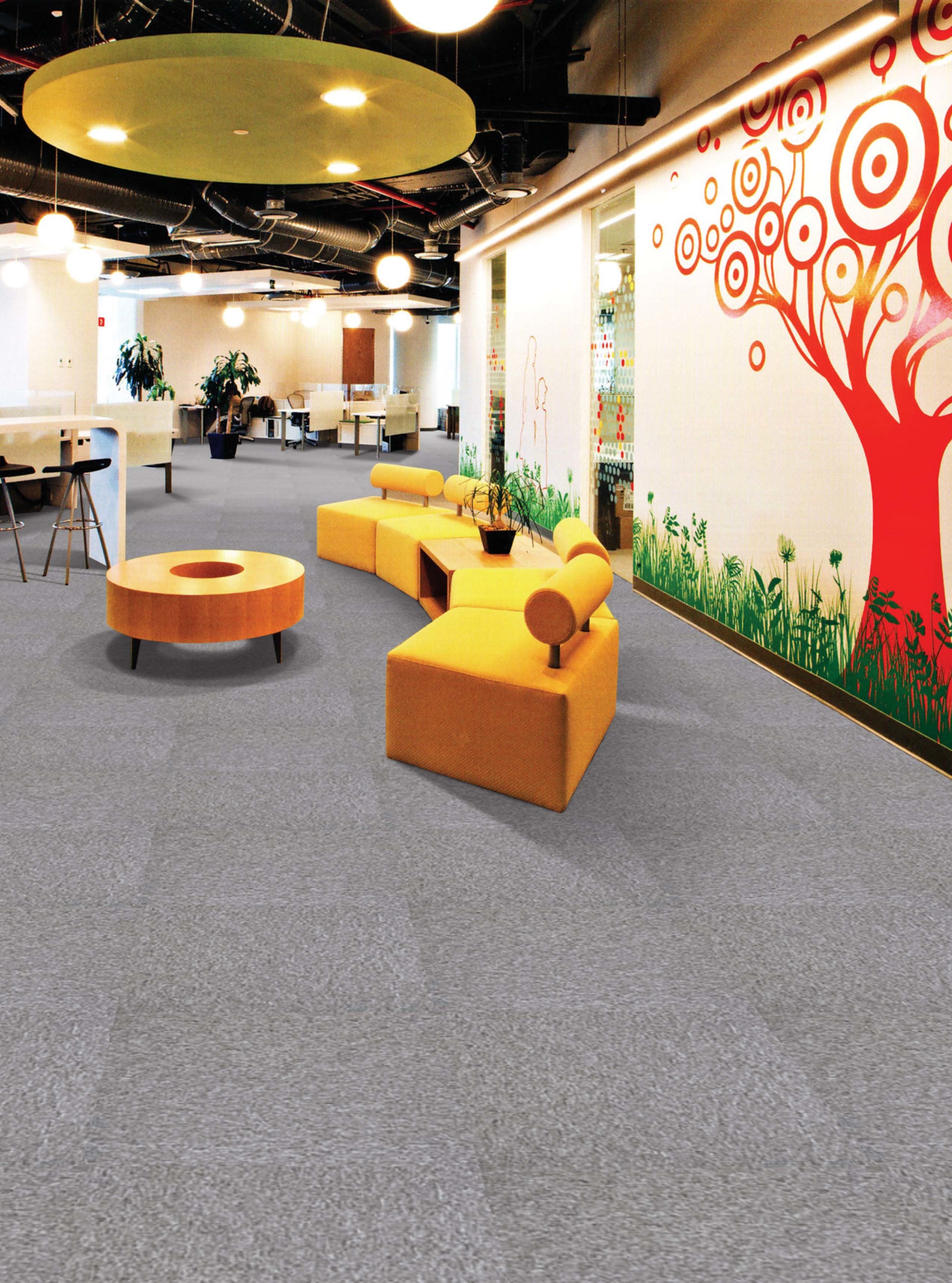 Gray Office Carpet Tiles Machine Made Technics Bitumen With Fiberglass Tile Backing