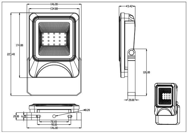 Uniform Lighting Led Flood Lamps Outdoor , Commercial Led Flood Light 20 Watt