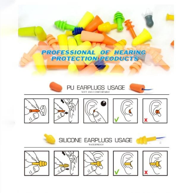 AS 24db Foam Ear Plugs Soft Noise Reduction Reusable Earplugs For Sleeping