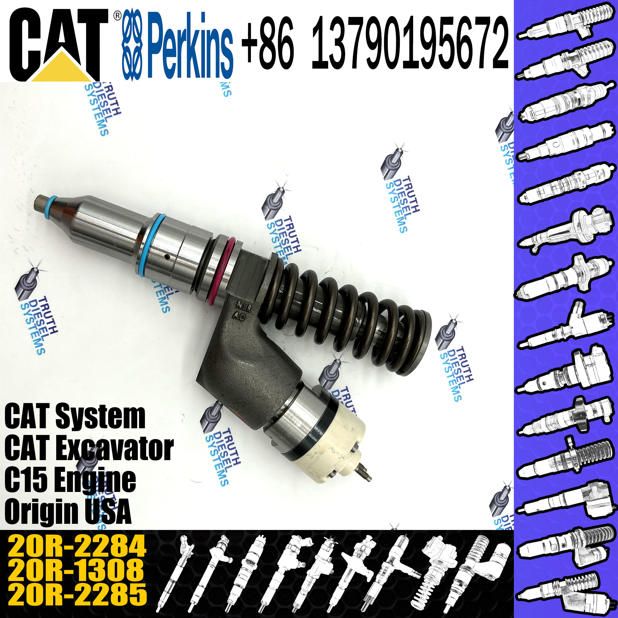 20R2284 Diesel Injector Parts 3508B Diesel Engine Fuel Injector