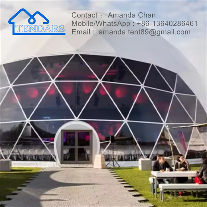 Outdoor Large Holiday Hotel Commercial Transparent Canvas Geodesic Dome House Tent For Sale