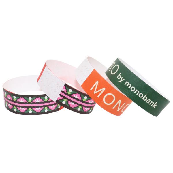 Quality Tyvek Material Paper Event Wristbands With Logo Print Tear Resistant for sale