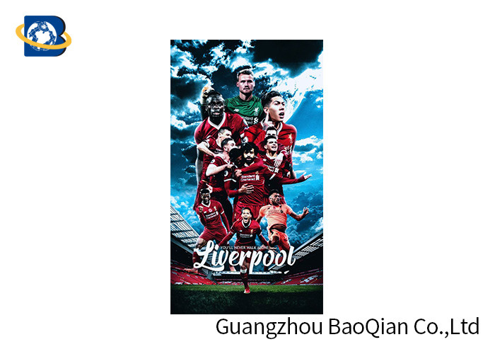 Flip Effect 3D Lenticular Poster PET / PP Materail Football Star Advertisement