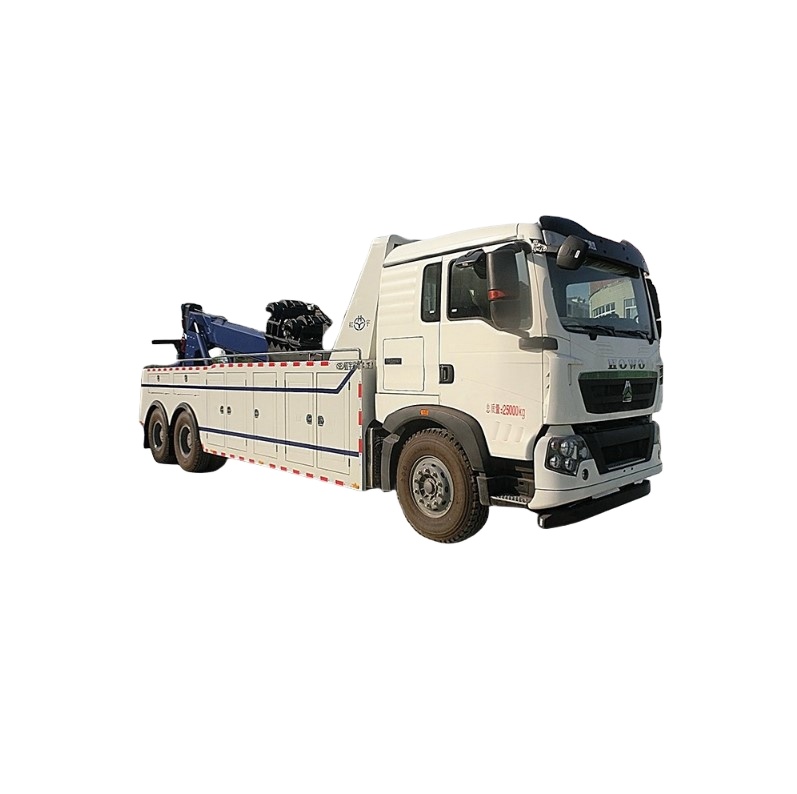 Howo Double Rear Axle and Eight Wheels,2 Sections Lazy Arms, 3 Section Bracket Arms Wrecker Truck for Pulling and Dragging