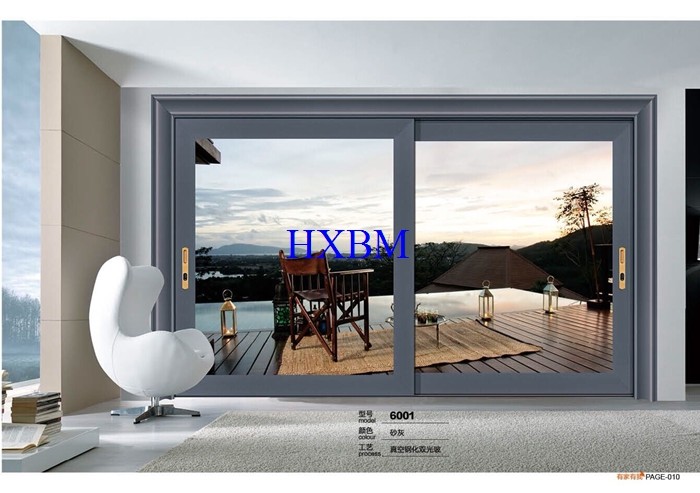 Australian Style wood color Aluminium Horizontal Sliding Windows Optional 27mm Sash Slot Width