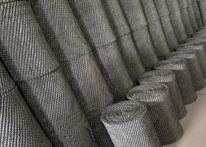 316L Knitted Wire Mesh Twin Wire / Dogan Wire 0.18mm Dia 38mm Width For Thermal Insulation